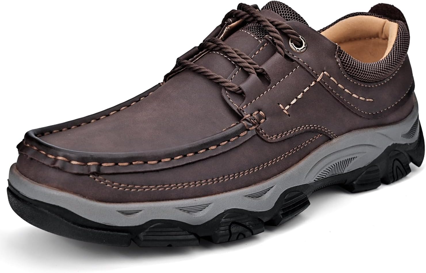 

Мужские ортопедические прогулочные туфли из натуральной кожи, лоферы без шнурков с поддержкой свода стопы, легкие и удобные кэжуал-кроссовки Mostelo, хаки