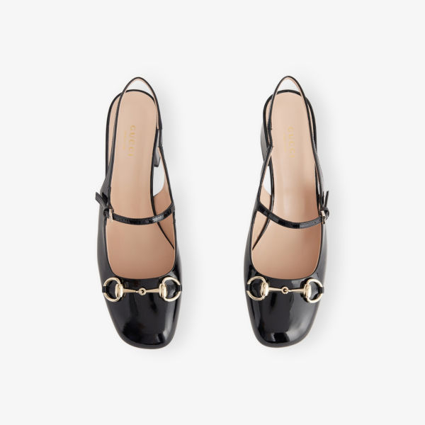 Туфли на каблуке Gucci Mary jane с металлической пряжкой, черный — фото 2