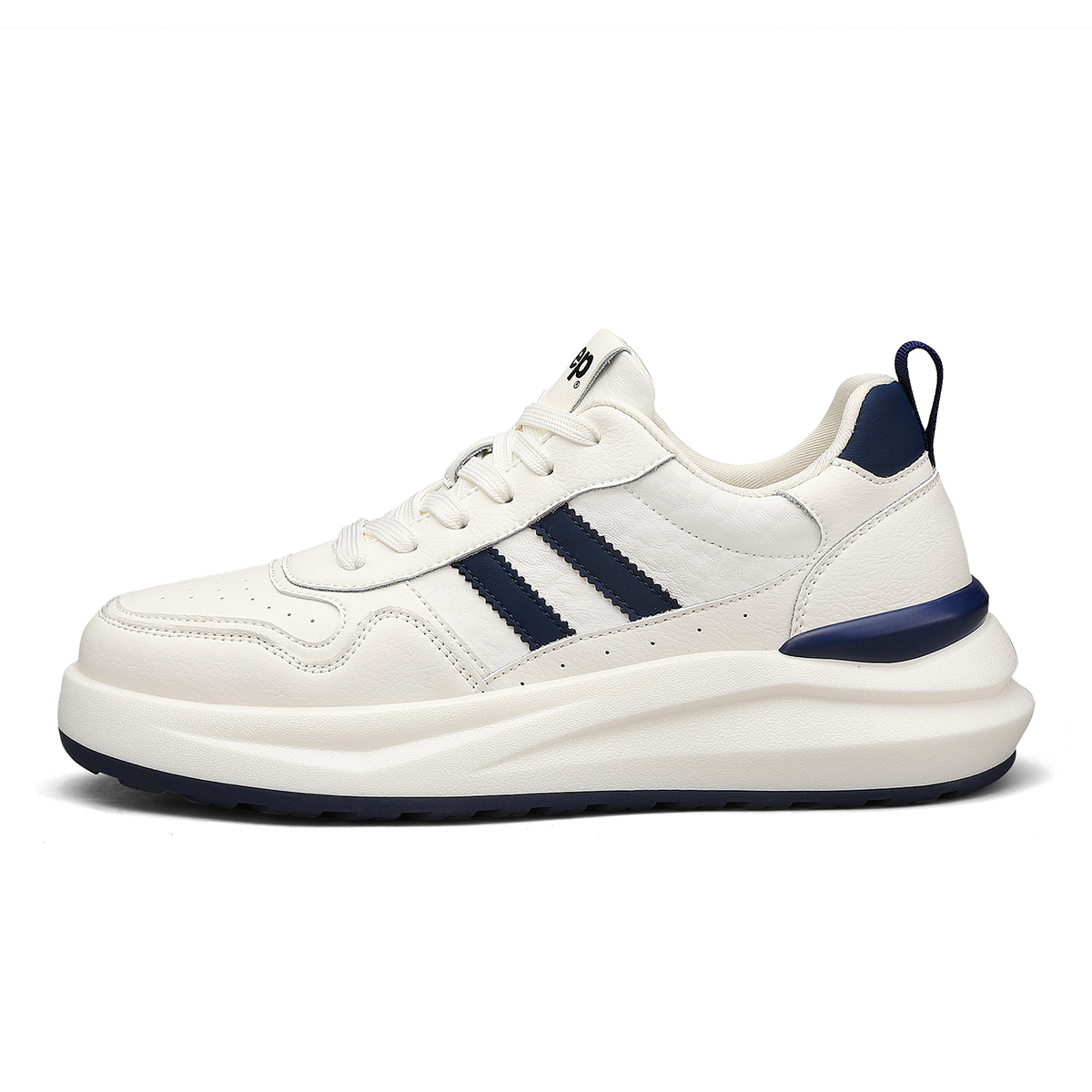 

Кроссовки для скейтбординга мужские низкие с амортизацией, устойчивые к истиранию, увеличивающие рост Jeep, бежевый синий