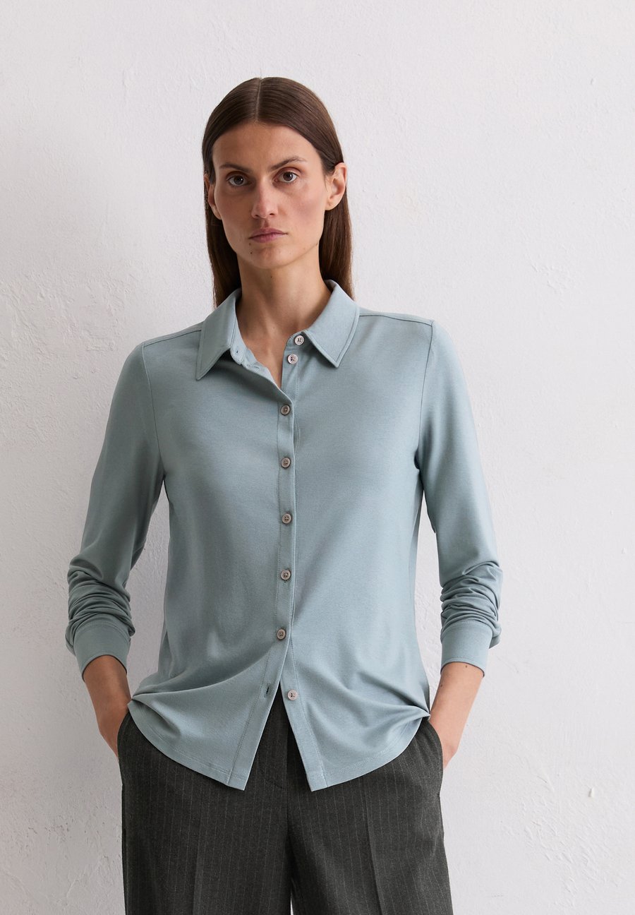 

Блуза Marc O'Polo BLOUSE LONG SLEEVE COLLAR BUTTON PLACKET, Slate Blue/Dark Blue
