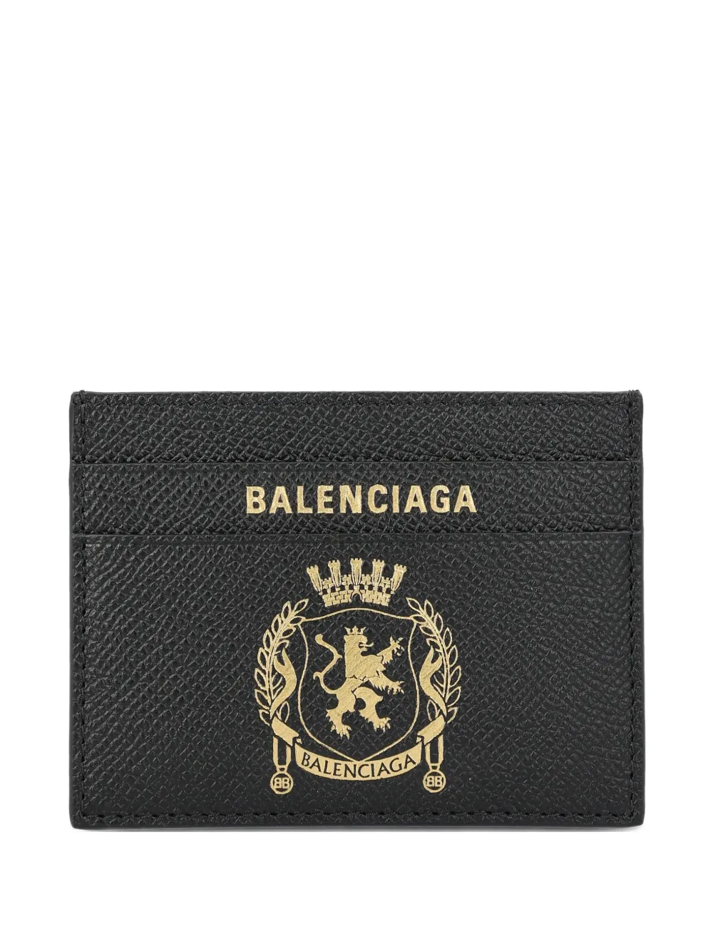 

Кожаный держатель для карт с гербом Balenciaga, черный