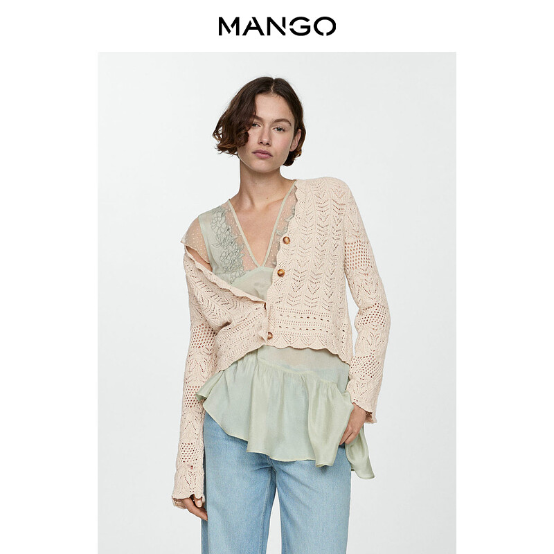 Женский вязаный свитер Mango, светло-коричневый