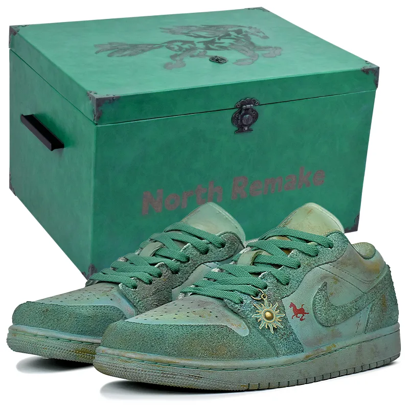 Кроссовки Air 1 Abrasion Resistant Low top Vintage мужские Jordan, Sun Copper Moss-Gift Box 1