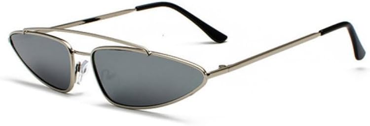 

Солнцезащитные очки-треугольник 2027 года для женщин, двойная перемычка, маленькая оправа, ретро-дизайн, защита от УФ-излучения UV400 для женщин MTZJH, C2 Silver Silver