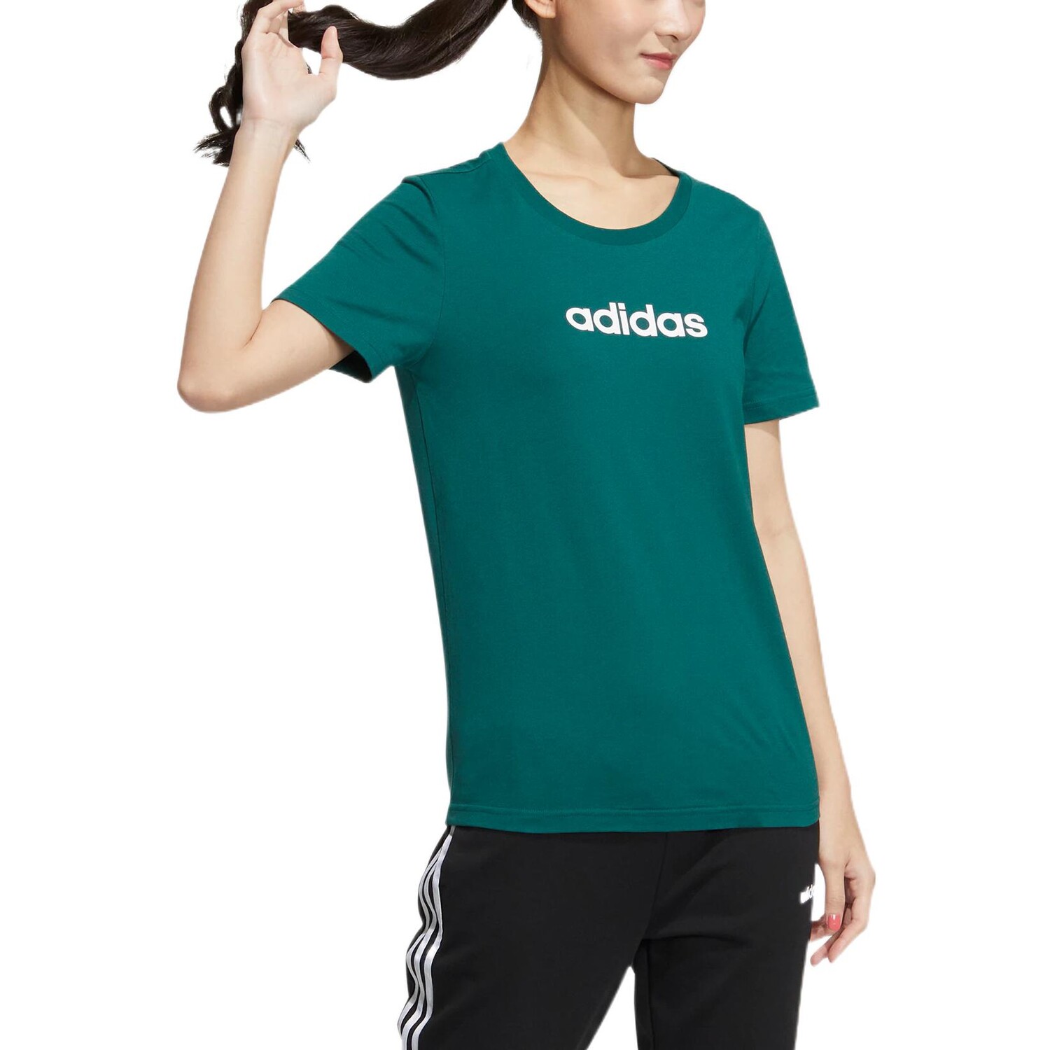 Футболка женская лесная зеленая Adidas Neo — фото 4