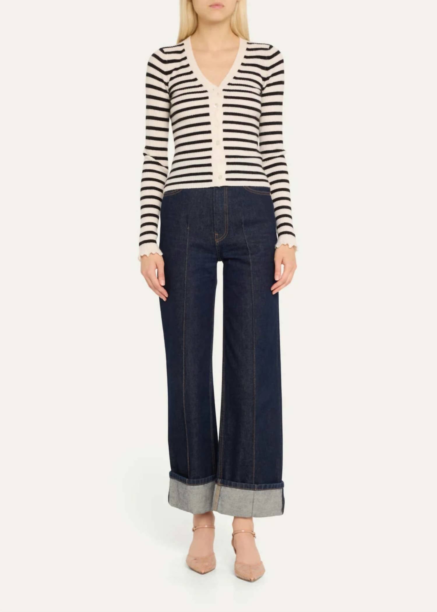 

Кардиган Aeris в полоску Noir Ulla Johnson, Noir Stripe