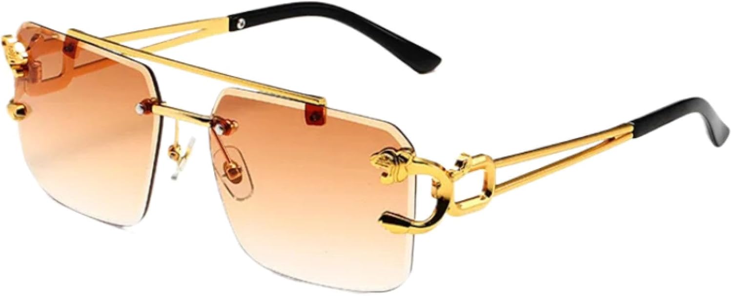 

Солнцезащитные очки с защитой от УФ-излучения UV400 | Леопардовый принт, без оправы | для женщин и мужчин, для занятий спортом на открытом воздухе и вождения DSVIGF, Orange