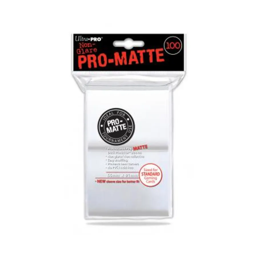 

Небликующие обложки для карт Pro-Matte — белые (100), Card Sleeves - Standard - Pro-Matte (Ultra-Pro)