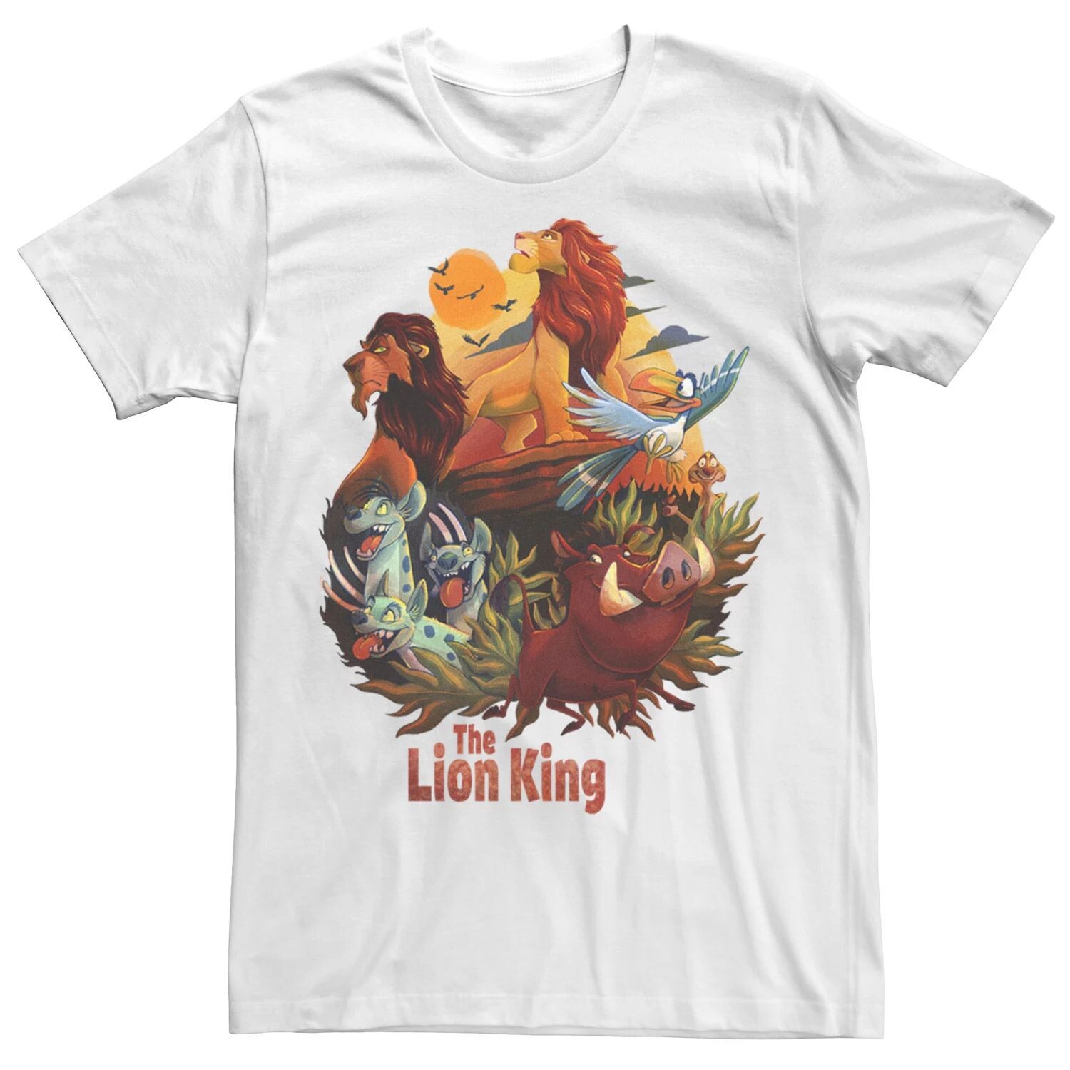 

Мужская футболка с плакатом Disney King Lion King Main Cast Licensed Character, белый