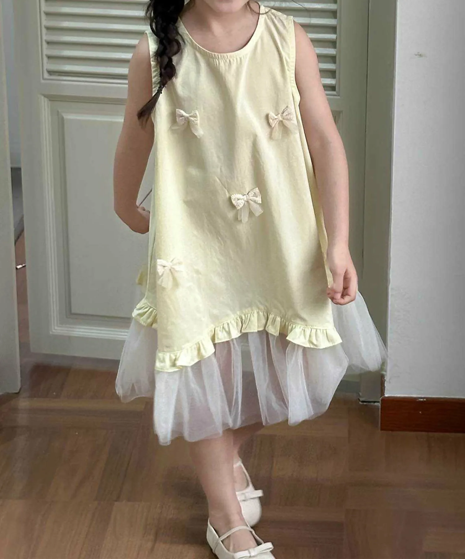 Детское платье без рукавов из тюля Aimoha Kids, Yellow — фото 2
