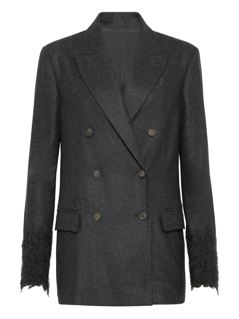 

Двубортный пиджак Brunello Cucinelli, серый