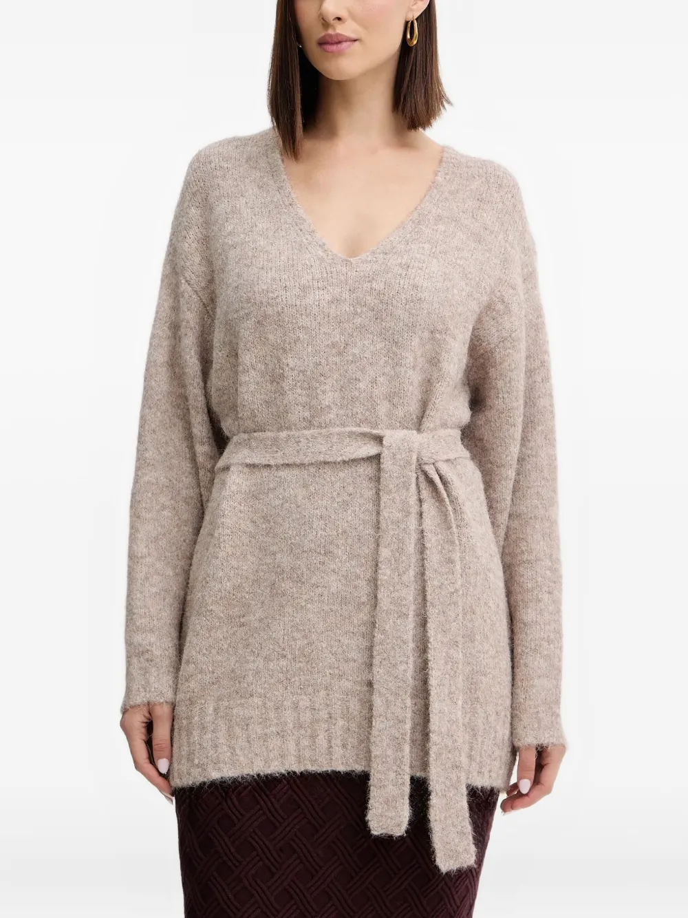 

Свитер KIyoka с V-образным вырезом Guess Usa, бежевый