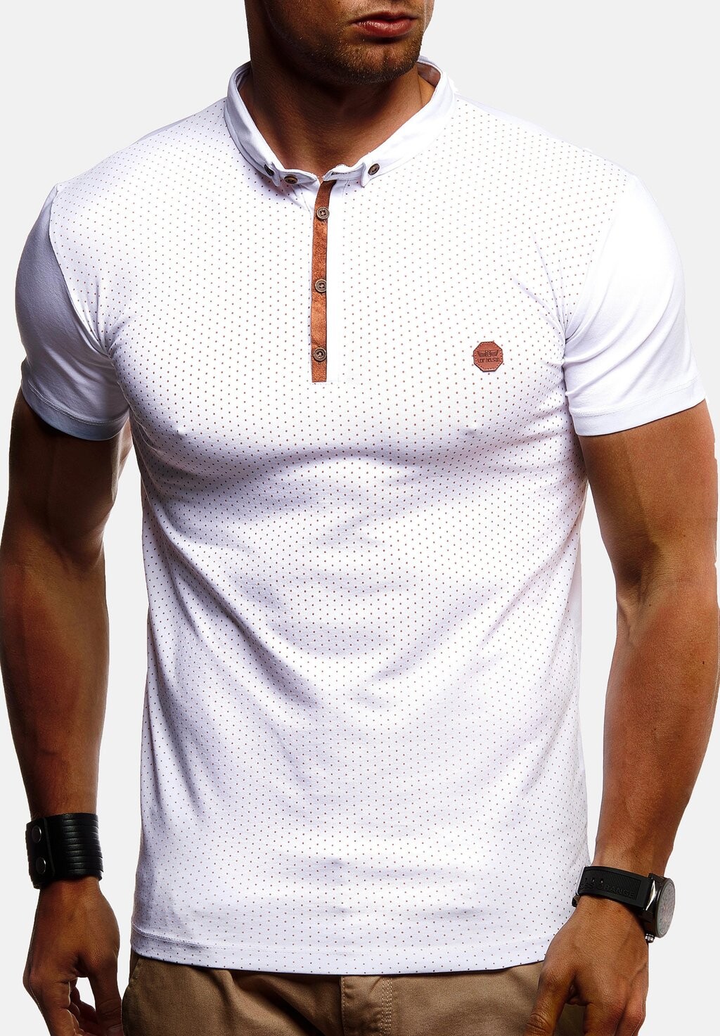 

Рубашка поло SOMMER KRAGEN CASUAL KURZARM STRETCH Leif Nelson, белый