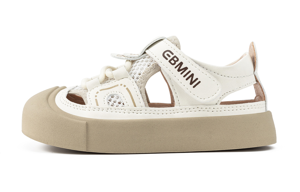 

Детские сандалии с противоскользящей подошвой, антиударной амортизацией, устойчивостью к истиранию и дышащим верхом EBMINI, бежевый