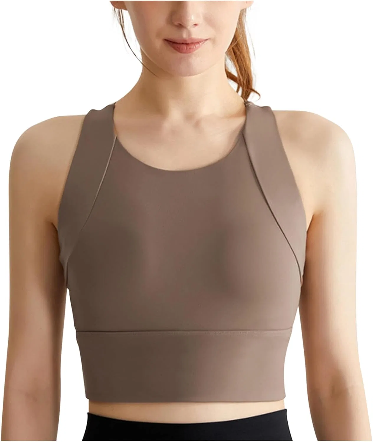 Спортивный бюстгальтер Racerback Longline, Coffee