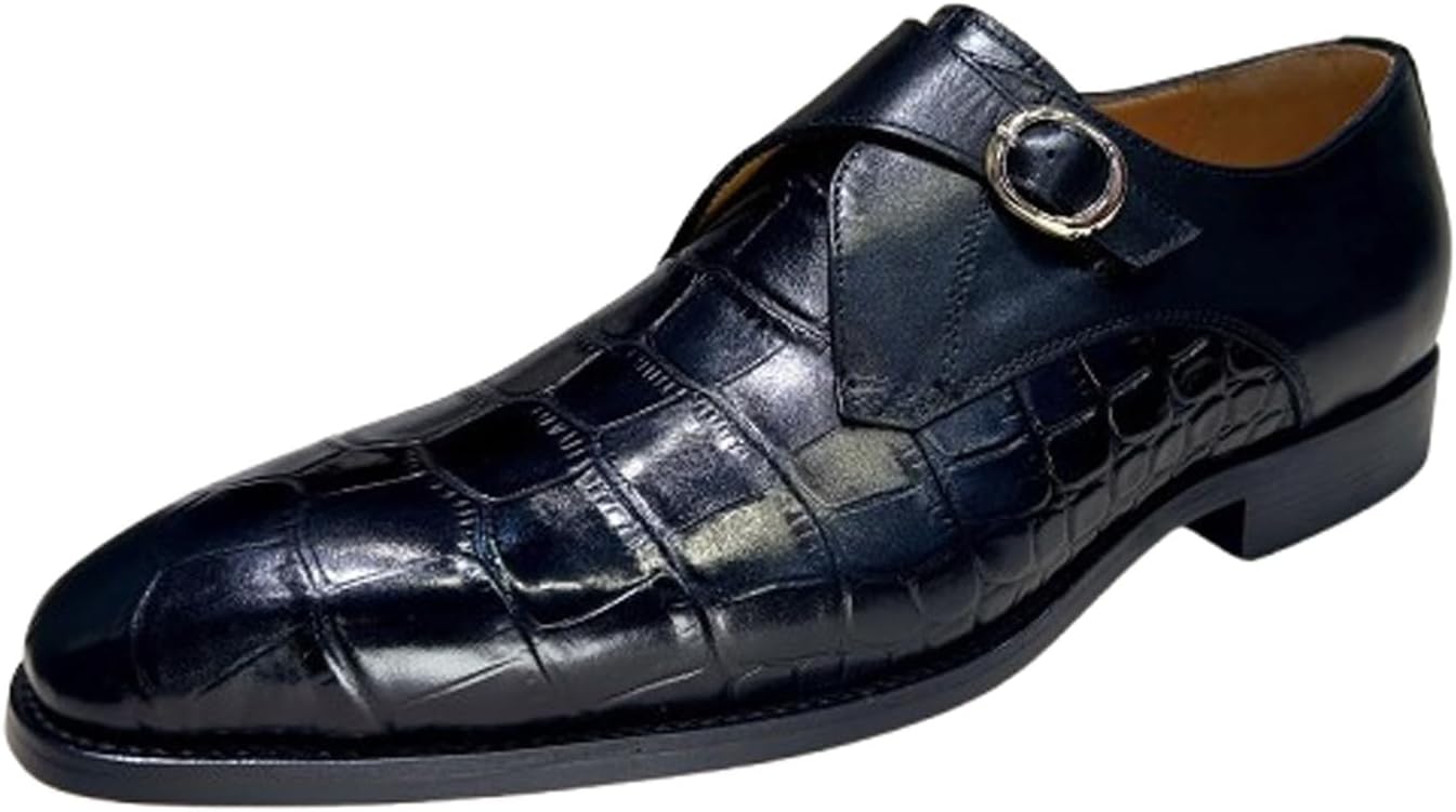 

Мужские лоферы Santimon с пряжкой Monk-Strap - повседневные мокасины для бизнеса, свадеб и особых случаев, черный