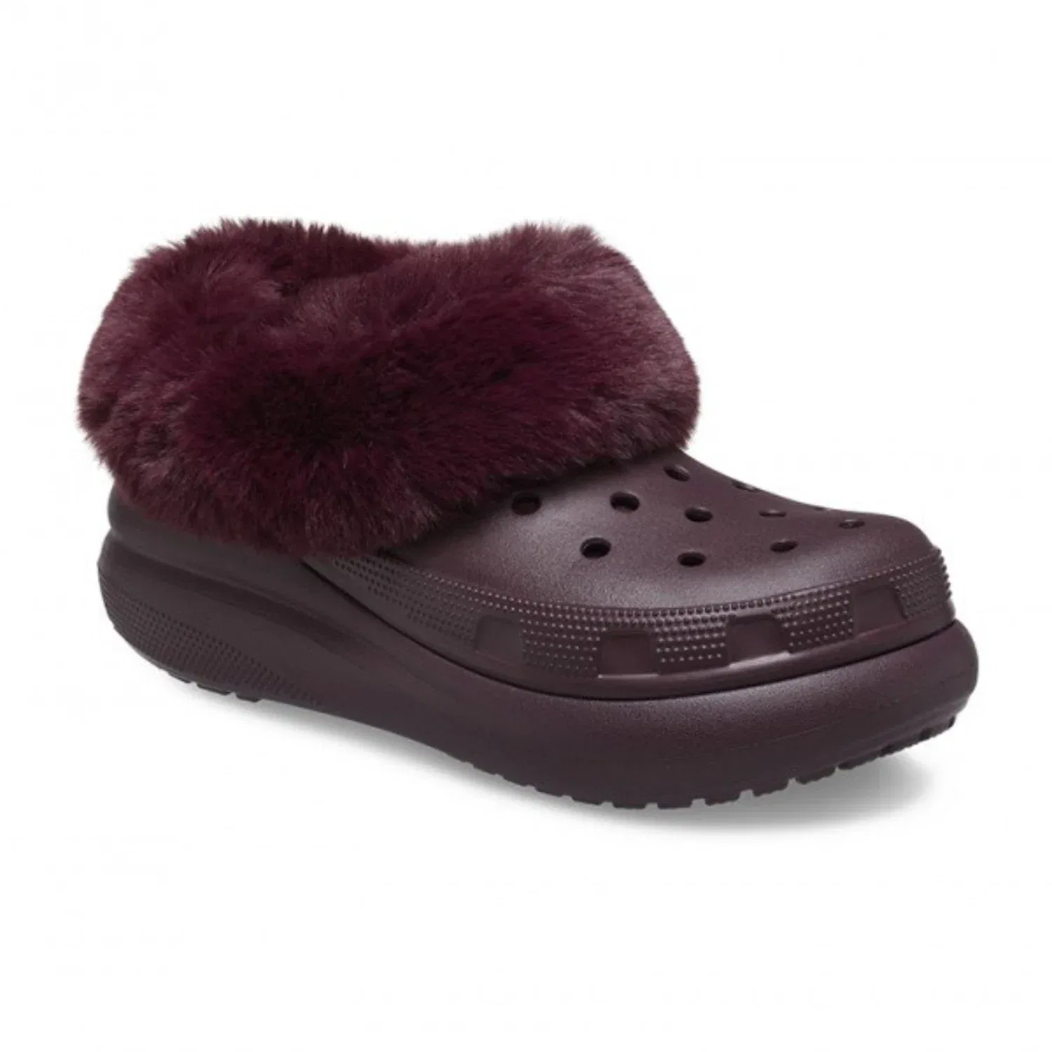 Crocs Furever Crush 208446-6WD Красные повседневные сабо из искусственного меха JAX1225 — фото 4