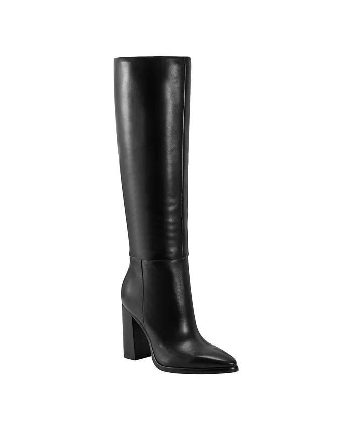 Женские сапоги Lannie Wide Calf на блочном каблуке Marc Fisher LTD, черный