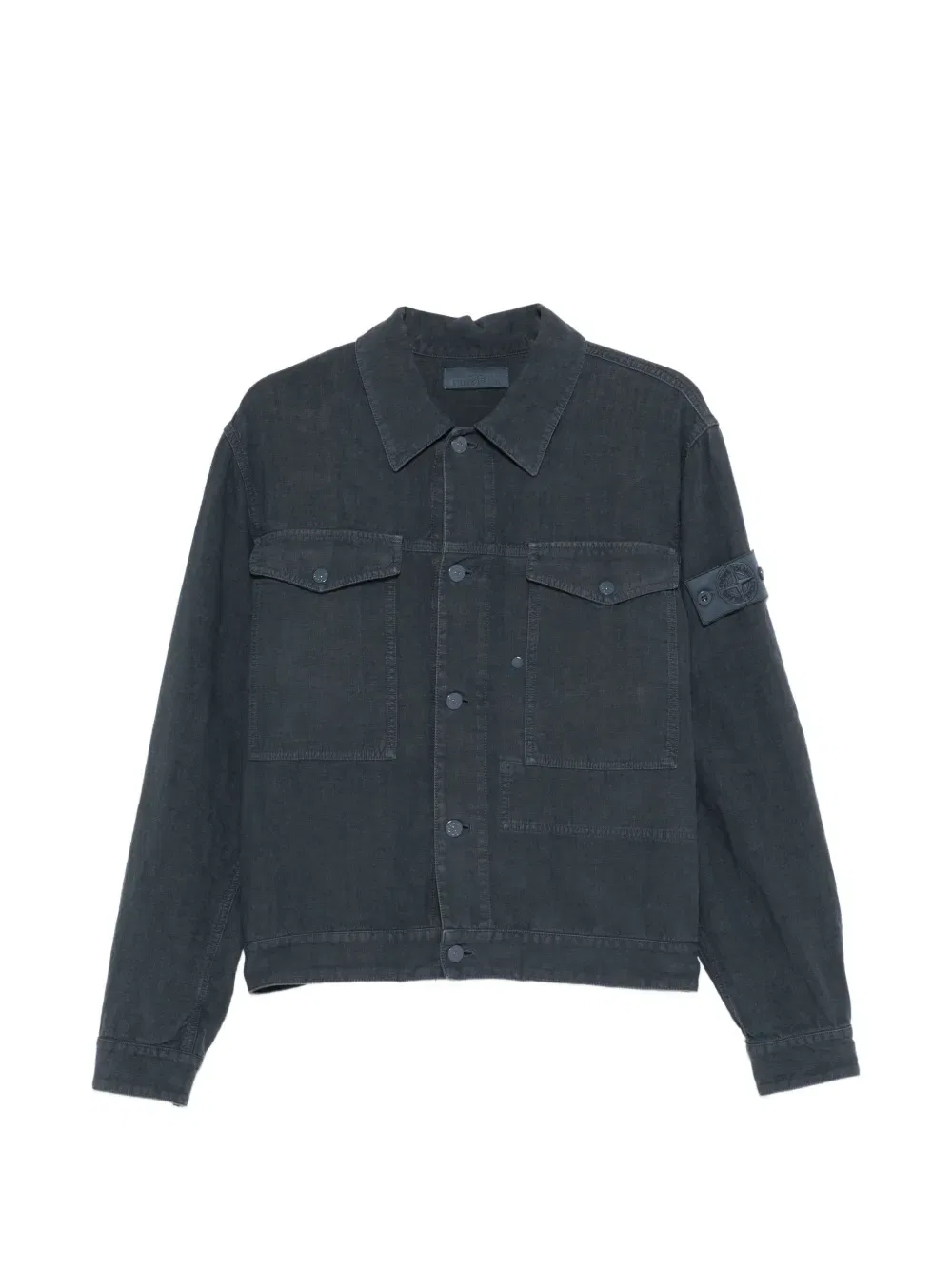 Пиджак с накладными карманами на пуговицах Stone Island, синий