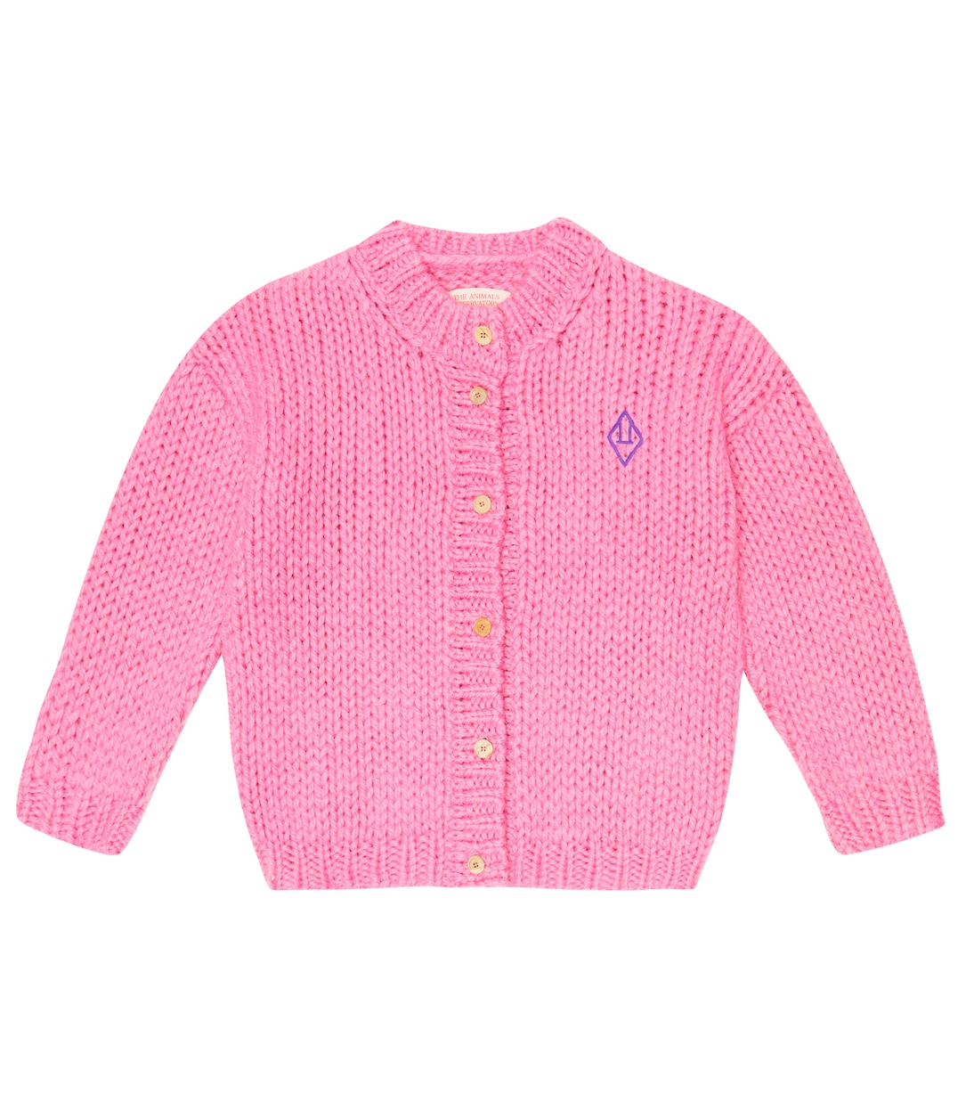 

Однотонный кардиган из шерсти тукана и мохера The Animals Observatory, Pink_Logo