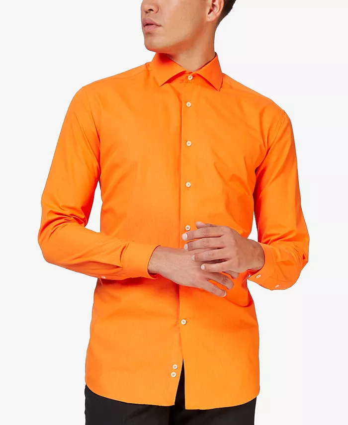 

Мужская рубашка - длинный рукав Magic Mint Dress Shirt - пастельный мятно-зеленый - формальная одежда OppoSuits, оранжевый