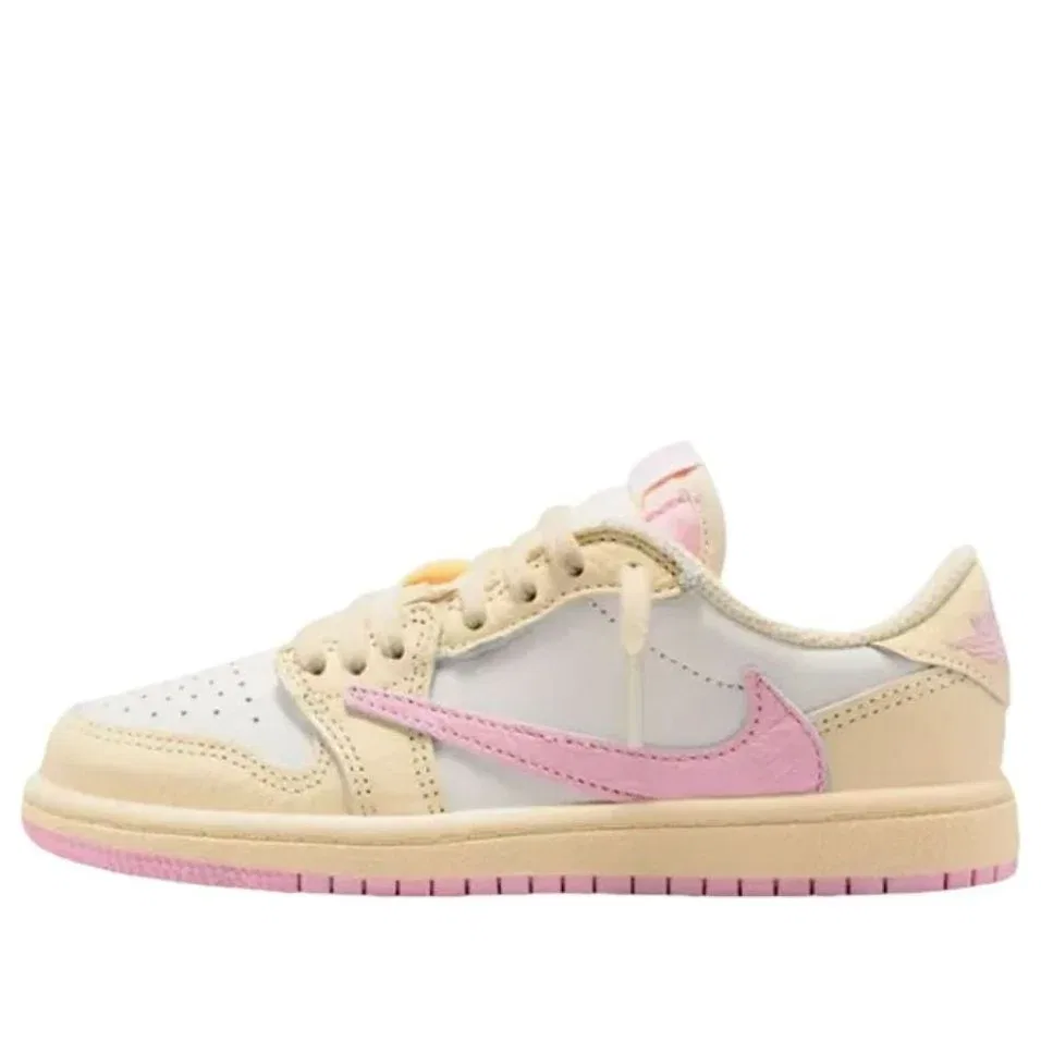 Кроссовки Air Jordan x Travis Scott 1 Retro Low OG «Shy Pink» IQ7605-100, бежевый