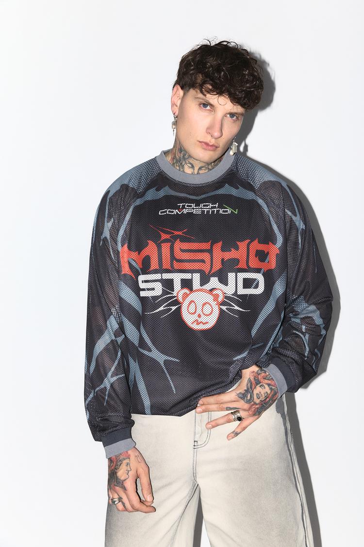 

Черная гоночная футболка Misho x stwd Pull And Bear, черный