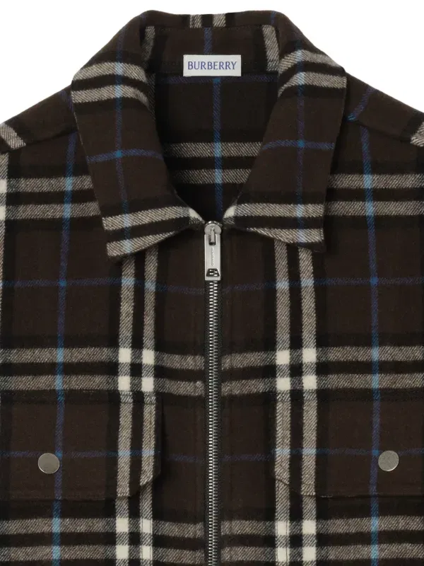 Рубашка Burberry из шерстяной фланели в клетку, коричневый — фото 2