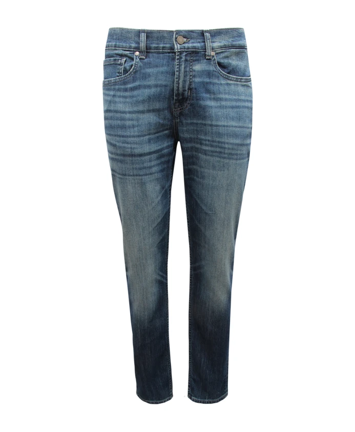 

Узкие прямые брюки светло-голубого цвета 7 For All Mankind, синий