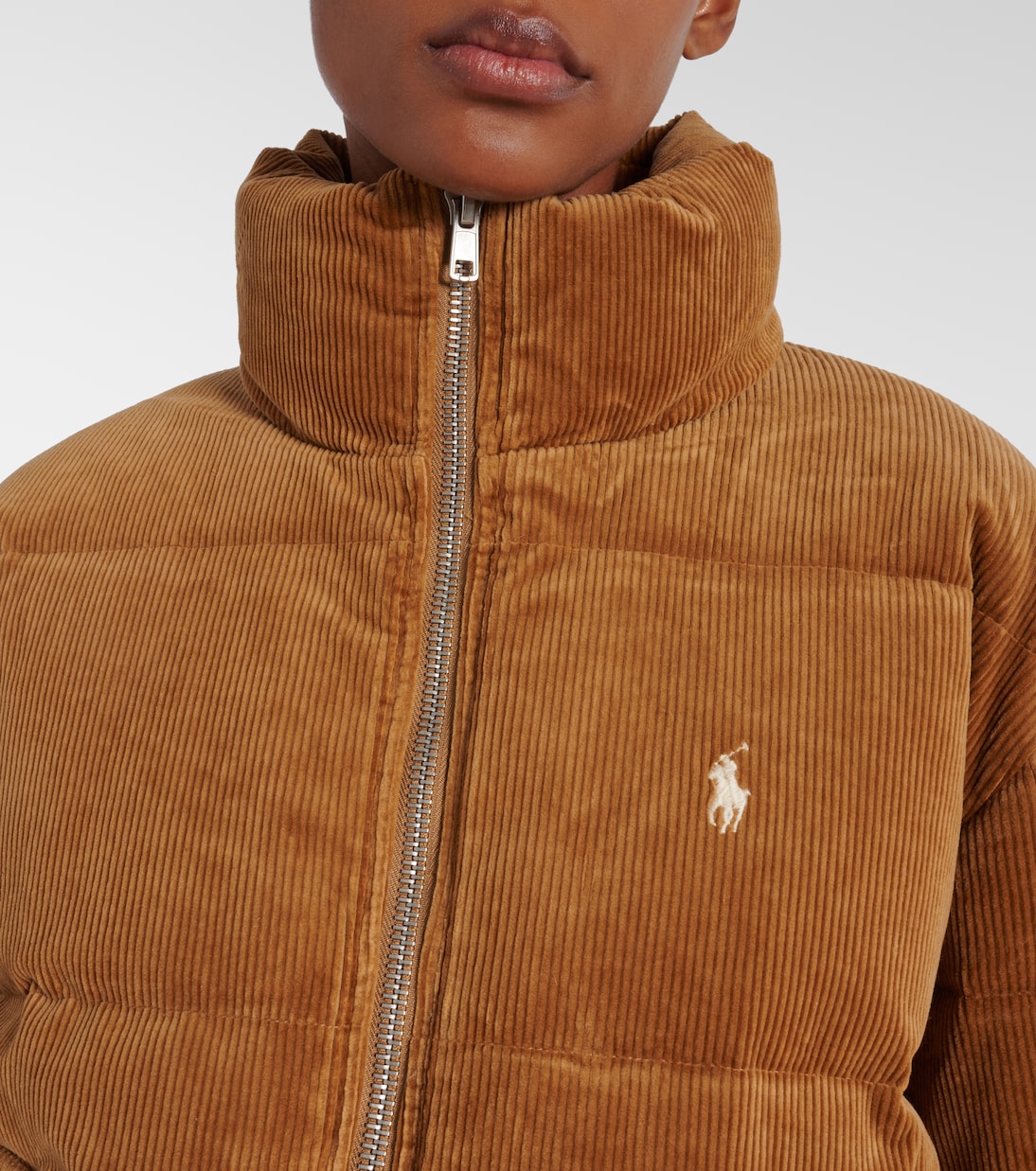 Пуховик из хлопкового вельвета Polo Ralph Lauren, коричневый — фото 4