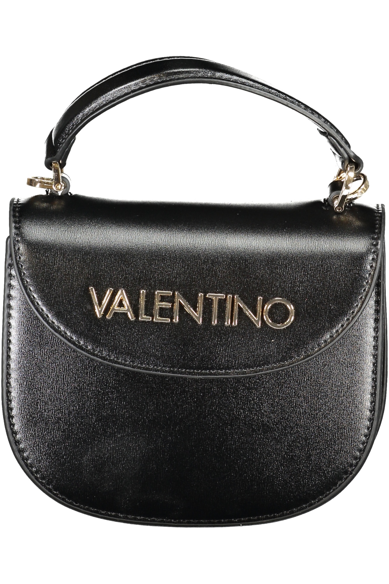 

Женская сумка Valentino Bags седло из глянцевой экокожи, черный