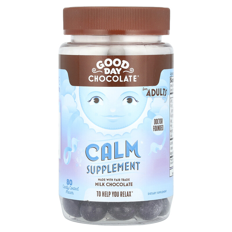 

Good Day Chocolate, Calm, для взрослых, молочный шоколад, 80 кусочков, покрытых оболочкой