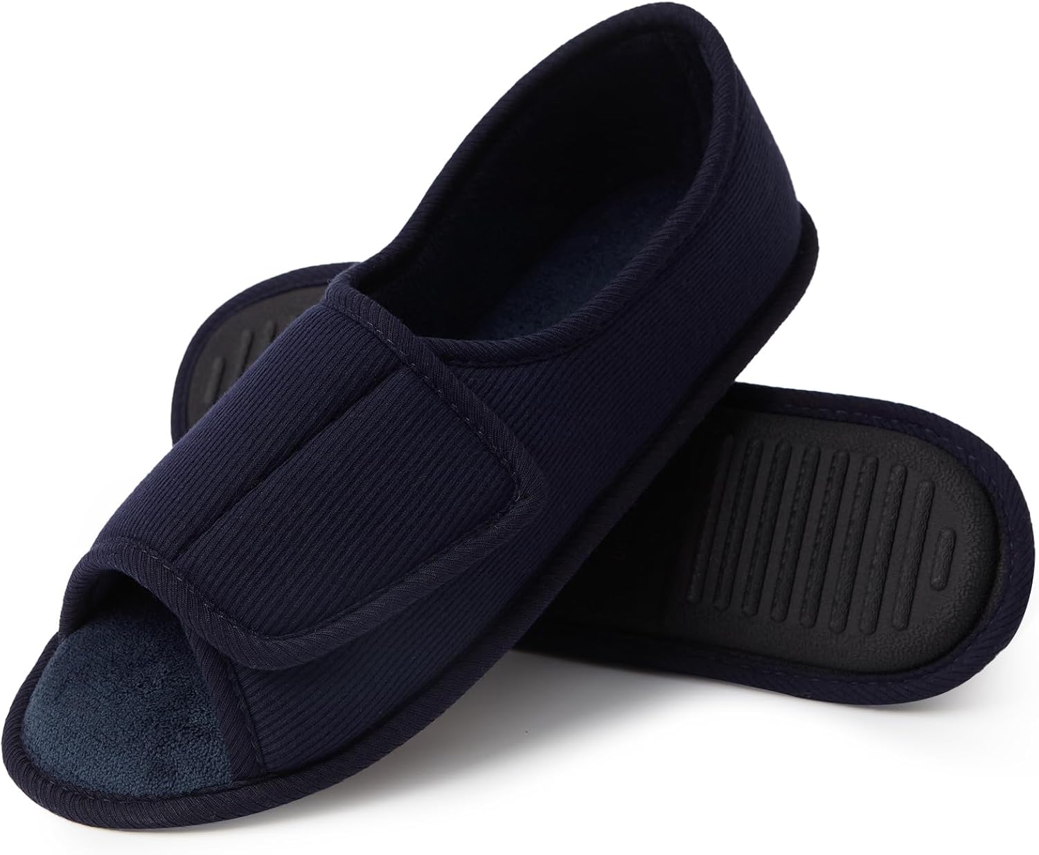 

Мужские и женские тапочки Magtoe с открытым носком, регулируемые, с поролоном с эффектом памяти, удобные и дышащие для дома и улицы, синий/темно-синий