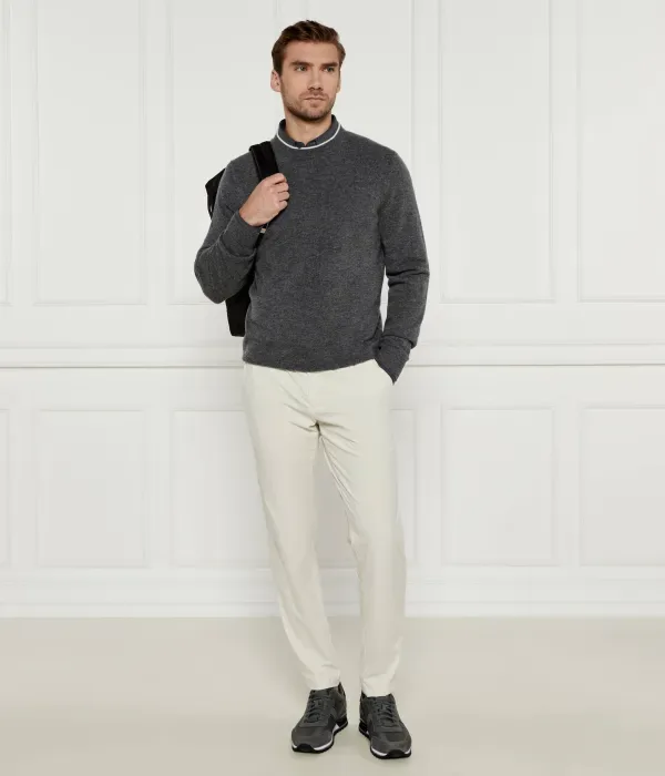 Шерстяной свитер Ebacio regular fit Boss, серый — фото 2