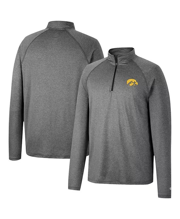 

Мужская серая толстовка Iowa Hawkeyes Earth First Raglan с застежкой-молнией на четверть длины Colosseum