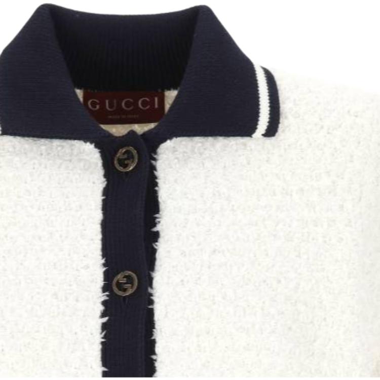 Кардиган GUCCI Классический, с эффектом стрейч, белый — фото 3