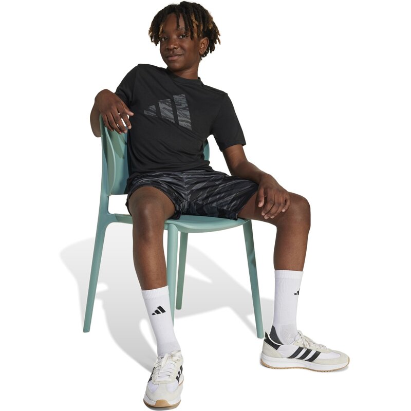 Футболка тренировочная базовая с камуфляжным принтом для детей Adidas, черный — фото 4