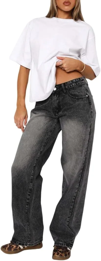 

Джинсы Wide Leg для женщин, высокие, с карманом