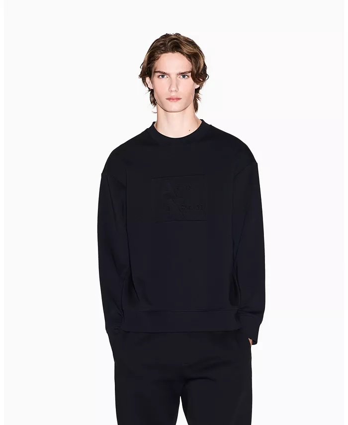 

Мужская толстовка Tonal Grid Box Crewneck A|X Armani Exchange, черный