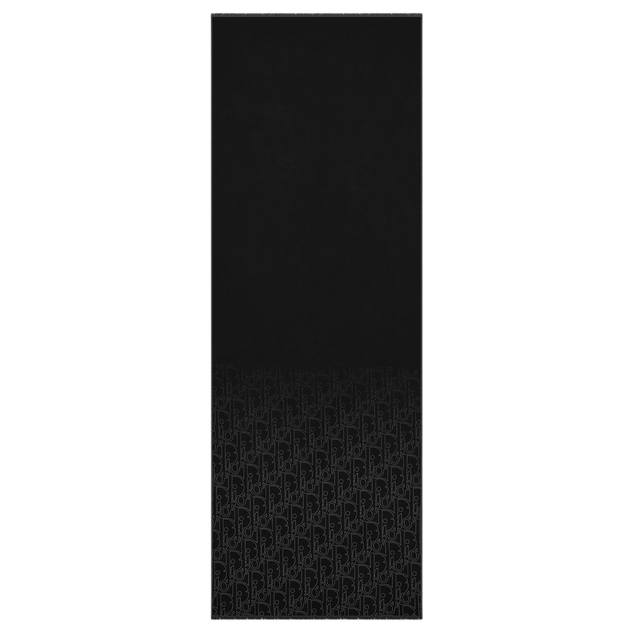 

Dior Вязаный шерстяной шарф унисекс, черно-белый