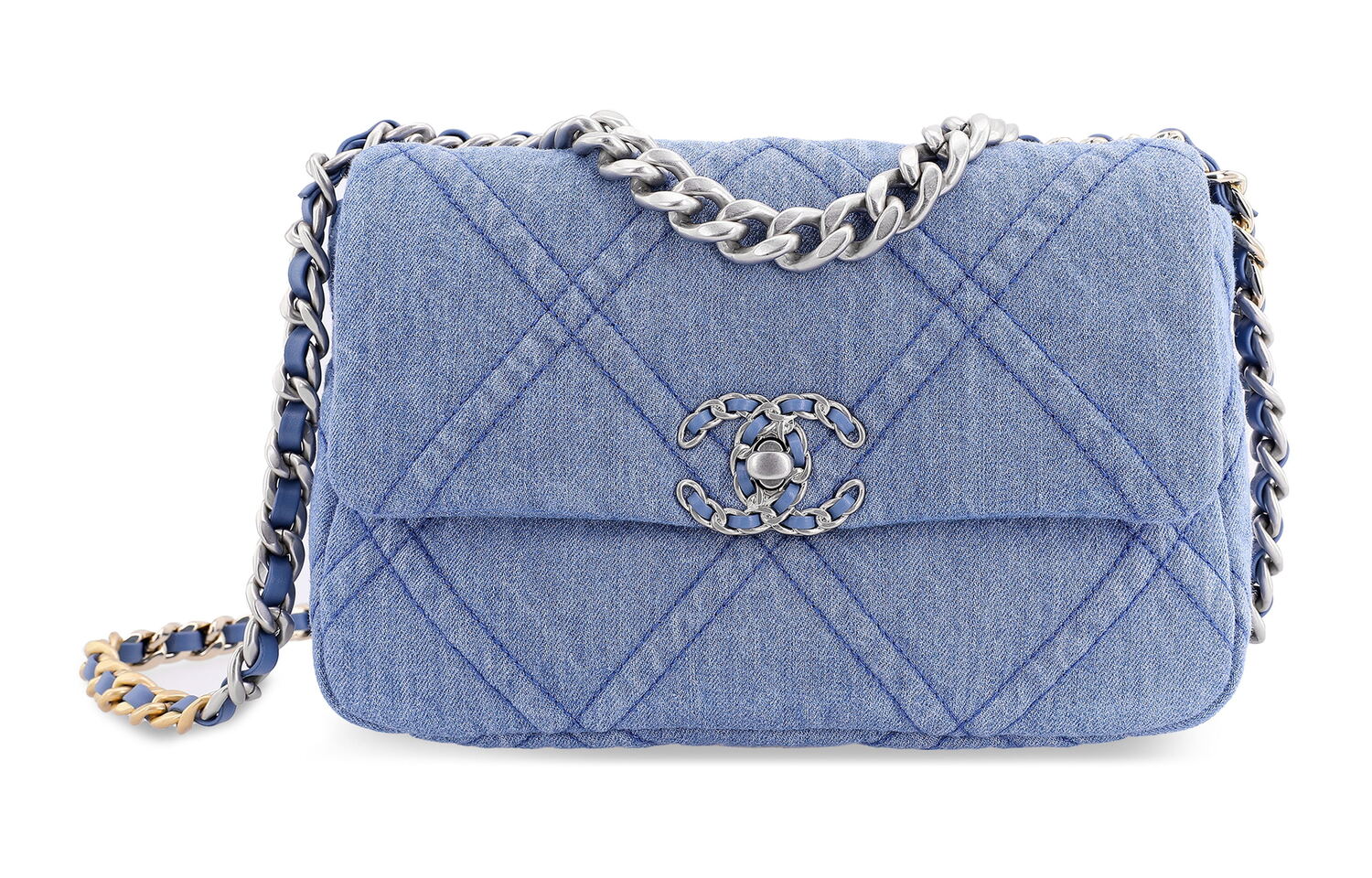 Сумка кросс-боди джинсовая унисекс светлая CHANEL
