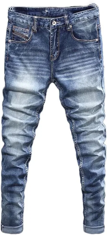 Джинсы потертые Retro Washed Blue