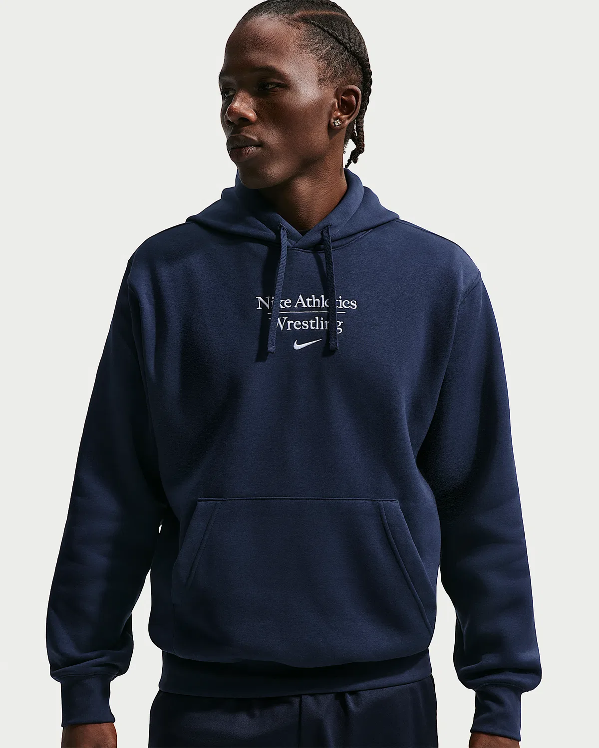 Мужская толстовка с капюшоном Nike для борьбы, College Navy