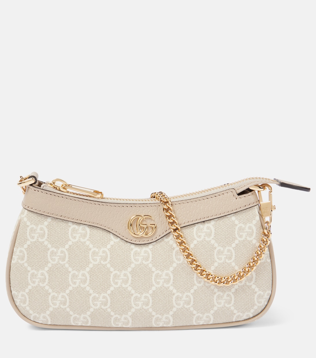 

Мини-сумка Ophidia через плечо с кожаными деталями Gucci, Be.Mys.White/Oatmeal
