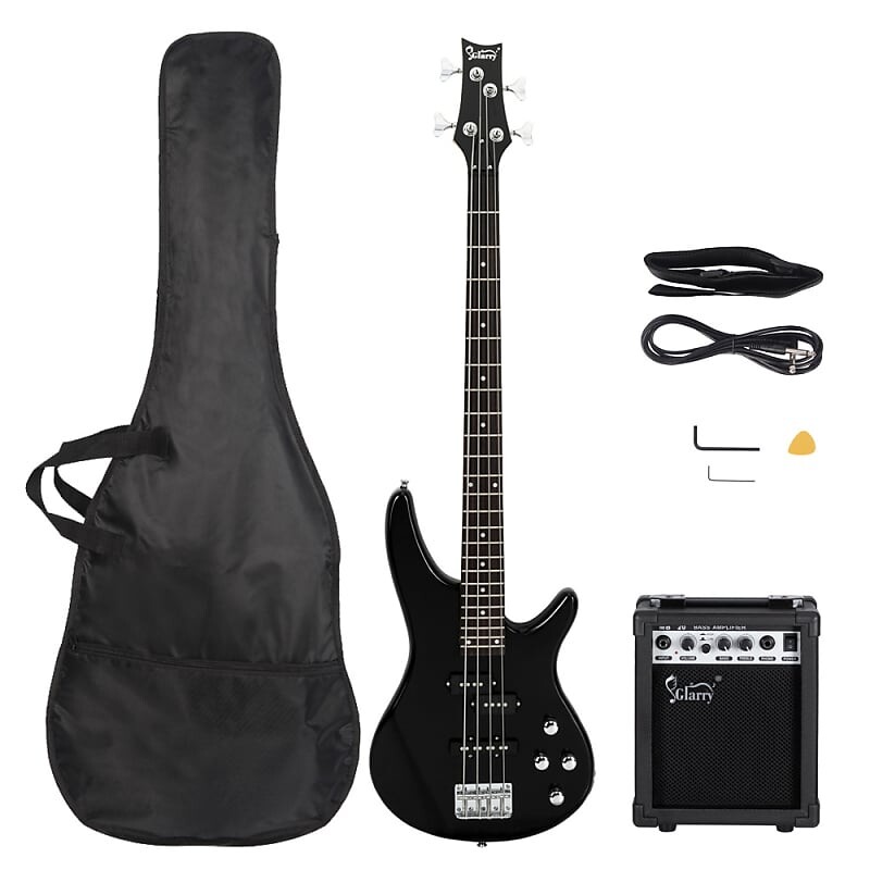

Басс гитара Glarry Black GIB 4 String Bass Guitar Full Size SS pickups w/20W Amplifier