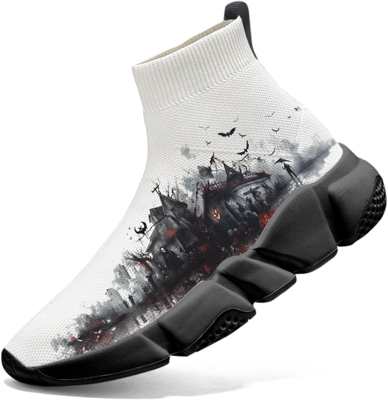 

Кроссовки Hetios для мужчин слипоны - Хэллоуин, вязаные, дышащие, спортивные, для тренажерного зала, повседневные, легкие, теннисные, Halloween Special Edition 23