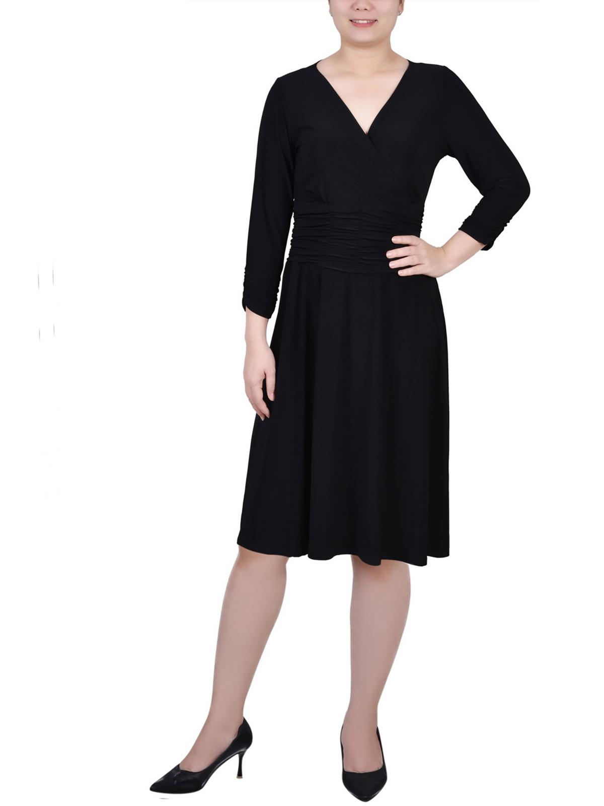 

Платье миди длиной до колена для маленьких женщин NY Collection, черный