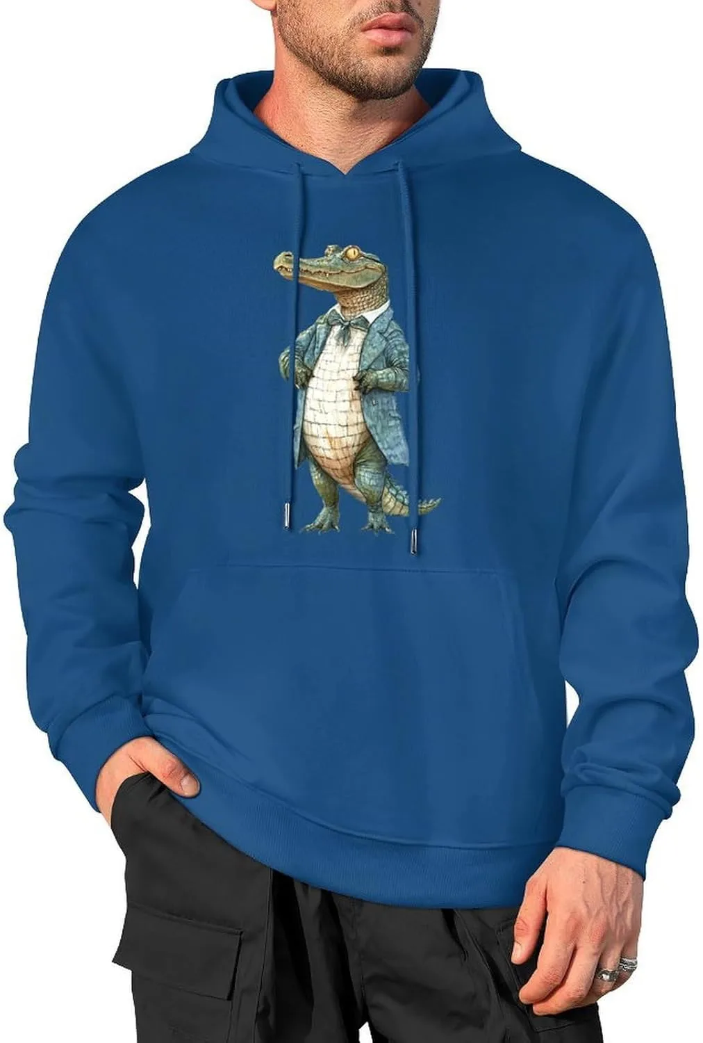 Толстовка Crocodile Gentleman Fashion с капюшоном и карманом Generic, зеленый