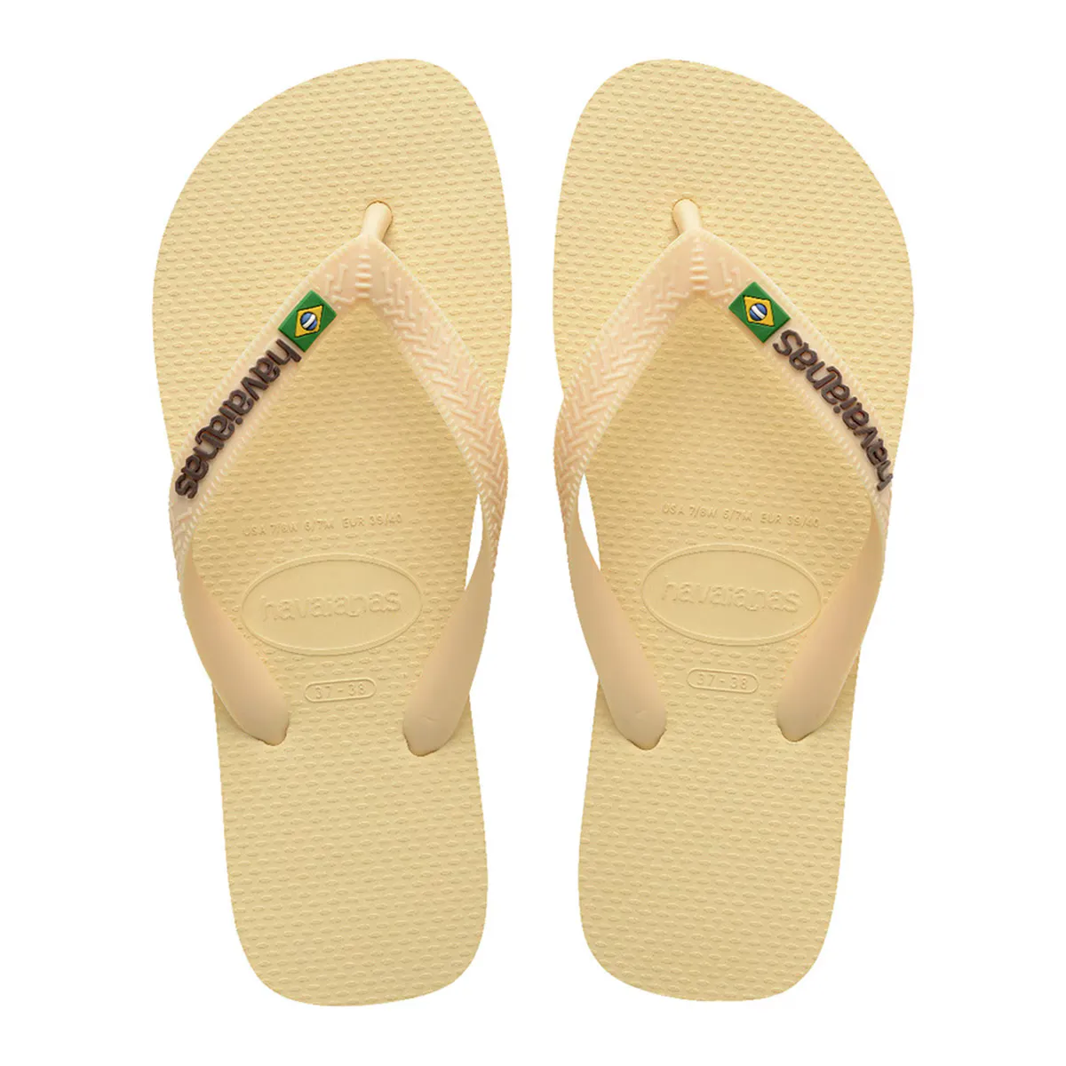 

Шлепанцы Hav унисекс. Логотип Бразилии Buttercream 456 Havaianas, кремовый