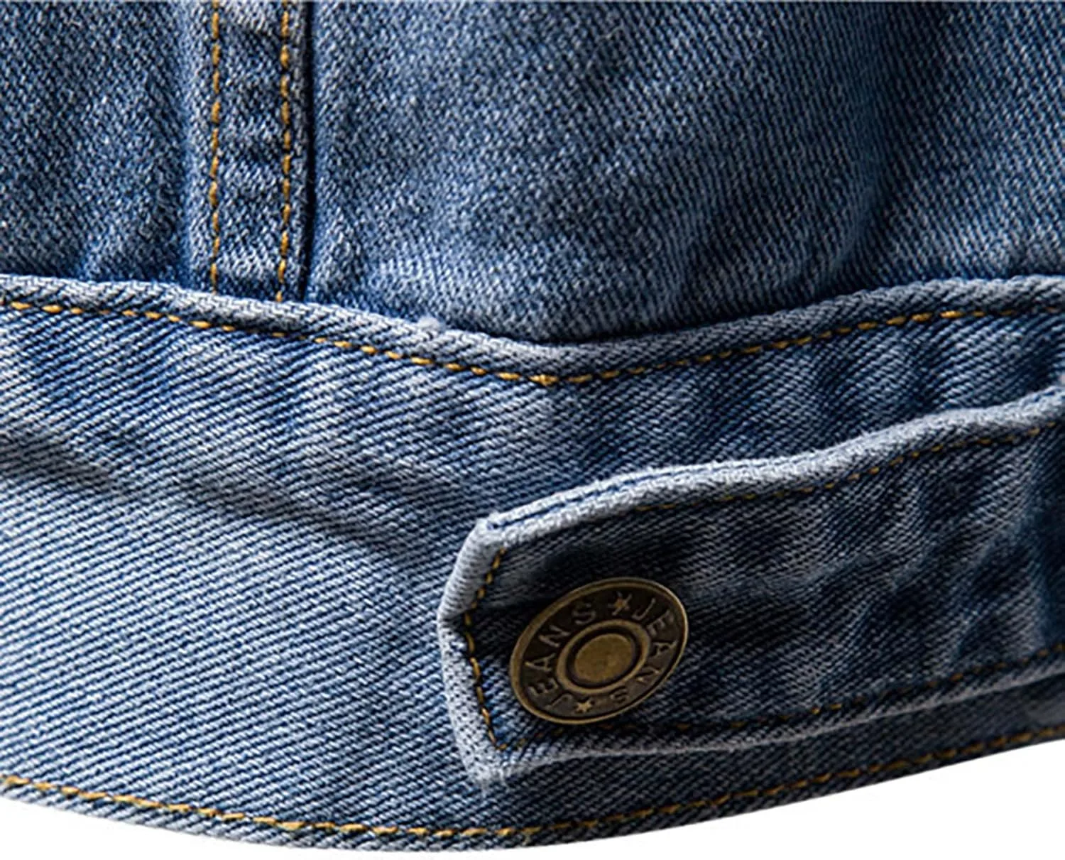 Джинсовая куртка для мужчин Vintage Casual на пуговицах, стильный Regular Fit Trucker верхняя одежда с карманами Generic, светло-голубой — фото 3